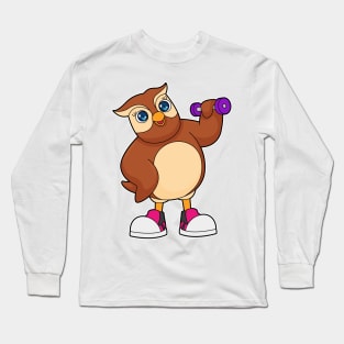 Owl Fitness Dumbbell Long Sleeve T-Shirt